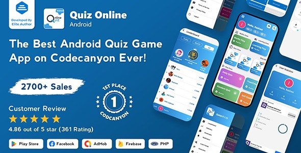 Quiz Online Trivia Quiz Android Quiz Game + Admin Panel
