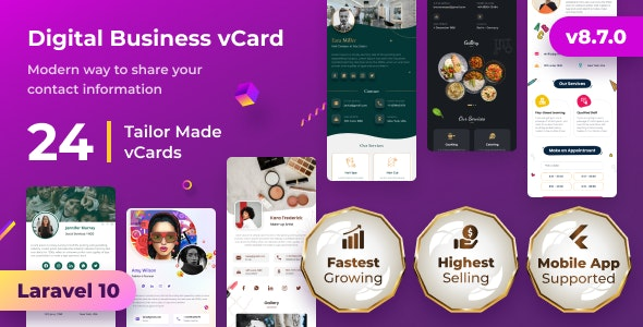 VCard SaaS - Digital Business Card Builder SaaS
